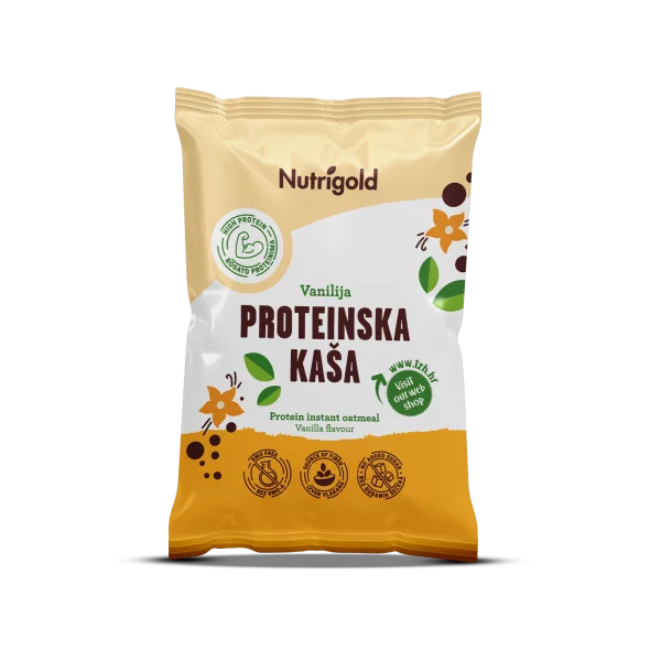 Nutrigold vanilla flavoured protein instant oatmeal in a packaging of 65g