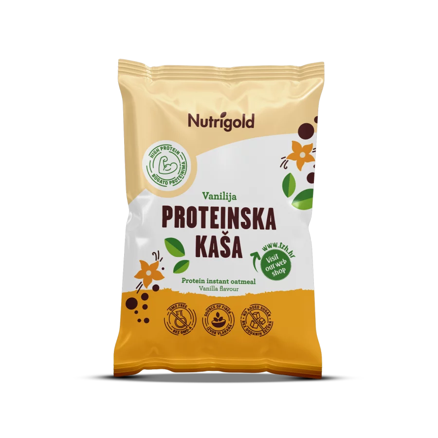 Nutrigold vanilla flavoured protein instant oatmeal in a packaging of 65g
