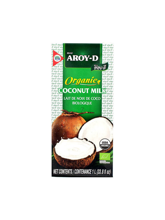 Aroy-D organic coconut milk with 19% fat in a tetrapak packaging of 1L