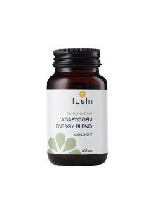Fushi organic energy blend capsules in a packaging containing 60 capsules