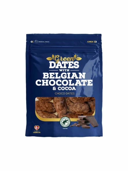 Green Dates dates with Belgian chocolate in a packaging of 120g
