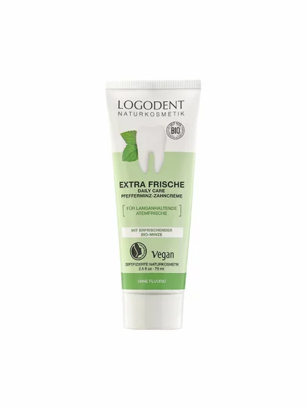 Logodent fluoride free toothpaste for daily care in a packaging of 75ml