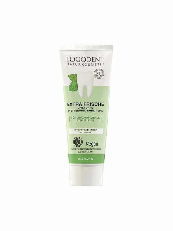 Logodent fluoride free toothpaste for daily care in a packaging of 75ml