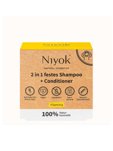 Niyok hair shampoo & conditioner bar Vitamina in a cardboard packaging of 80g