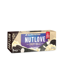 All Nutrition Nutlove crispy rolls with white chocolate filling in a cardboard box of 140g