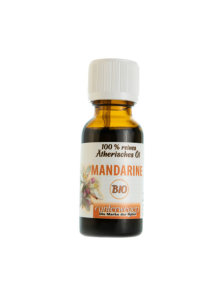 Unterweger organic mandarin essential oil in a dark glass bottle of 20ml