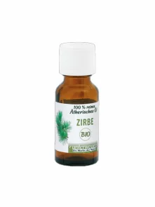 Unterweger organic Swiss pine essential oil in a dark glass bottle of 20ml
