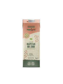 Nutrigold organic oat drink with no added sugar in a tetrapak packaging of 1000ml