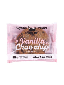 Kookie Cat organic vanilla & chocolate chip cookie in a packaging of 50g