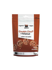 Kookie Cat organic and gluten free mini cookies with walnut & double chocolate in a convenient to-go packaging of 100g