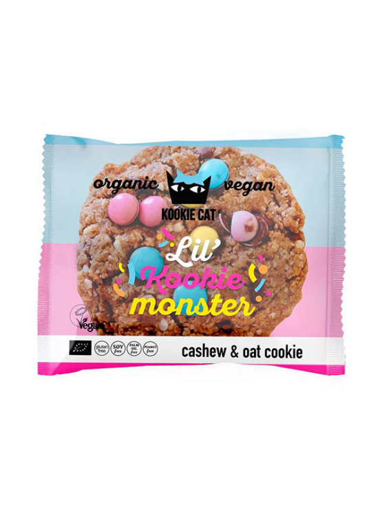Kookie Cat organic and vegan lil' kookie monster in a transparent packaging of 50g