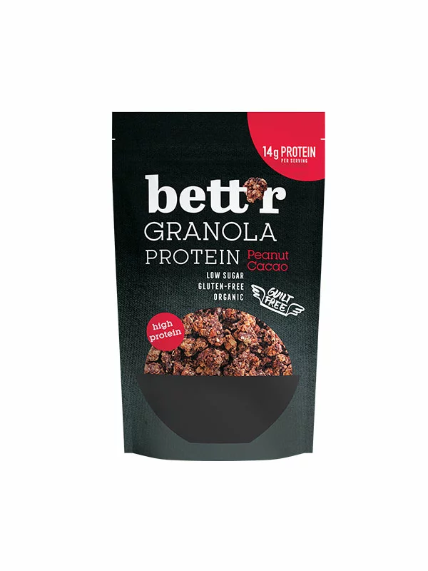 Bett'r protein peanut & cocoa granola in a packaging of 300g