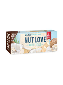 All Nutrition Nutlove crispy rolls with coconut filling in a packaging containing 140g