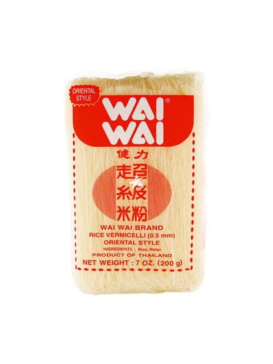 Wai Wai Vermicelli rice noodles in a transparent packaging of 200g