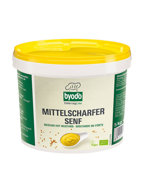 Byodo organic catering size mustard in a container of 5kg