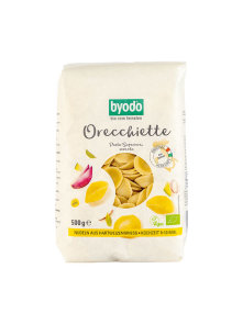 Byodo organic durum wheat orecchiette pasta in a packaging of 500g