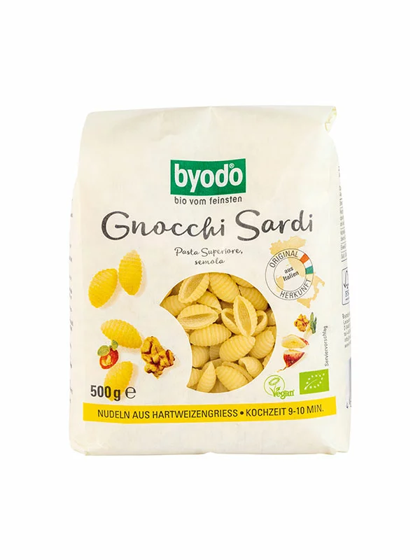 Byodo organic durum wheat gnocchi sardi in a packaging of  500g