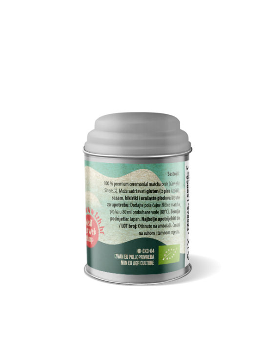 Nutrigold organic premium ceromnial matcha tea in a tin of 20g