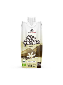 Alpen Power organic vanilla flavoured protein shake in a ready to drink packaging of 330ml