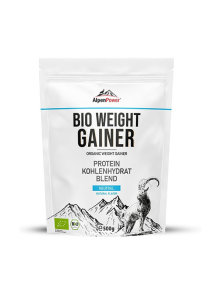 Alpen Power organic weight gainer in a white packaging of 500g