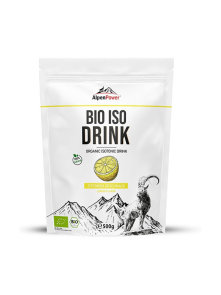 Alpen power organic lemon flavoured isotonic drink powder in a packaging of 500g