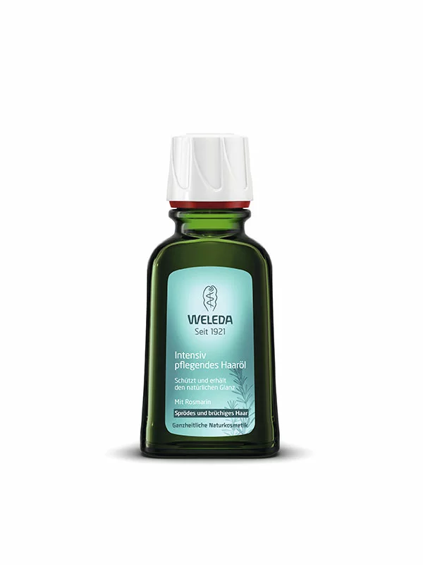 Weleda hair oil for dry and brittle hair with rosemary in a glass packaging of 50ml