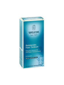 Weleda revitalising hair tonic with rosemary in a blue cardboard packaging of 100ml