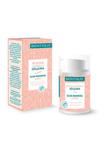 Biovitalis scar removal cream in a pink packaging of 35ml