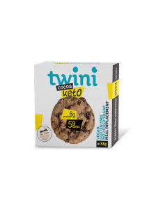 Twini keto cocoa cookie in a packaging of 33g