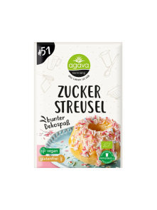 Decorative Gluten Free Sugar Sprinkles - Organic 70g Agava Karin Lang