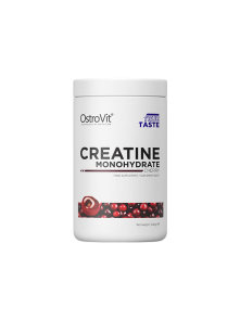 Ostrovit cherry flavoured creatine monohydrate in a plastic container containing 500g