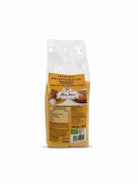Pasta Natura gluten free and organic corn polenta in a transparent packaging of 500g