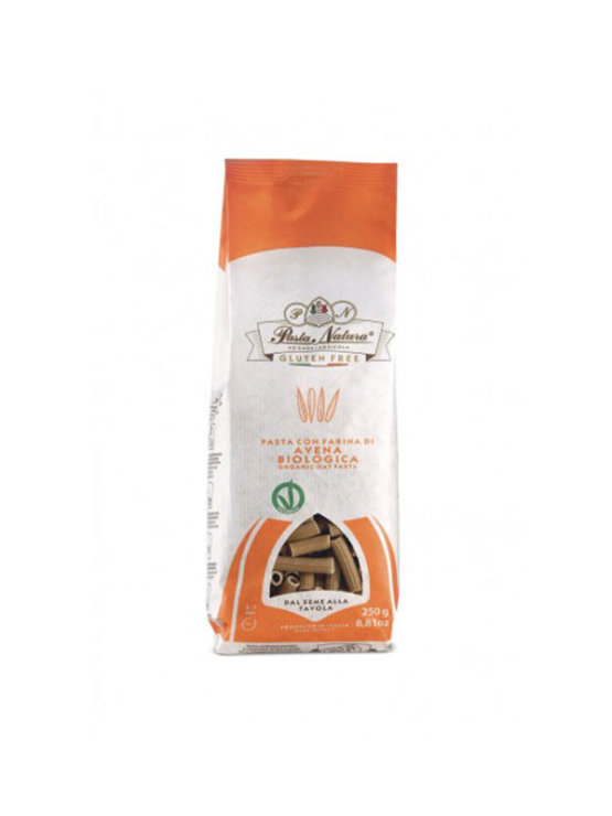Pasta Natura oat flour pasta in a packaging of 250g. Gluten free and organic.