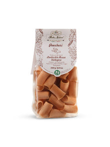 Pasta Natura organic and gluten free red lentil Paccheri pasta in a transparent packaging of 250g