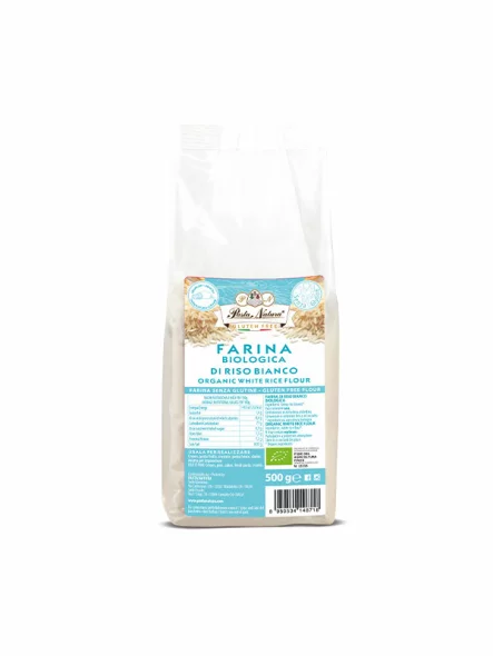 Pasta Natura organic and gluten free rice flour in a transparent packaging of 500g