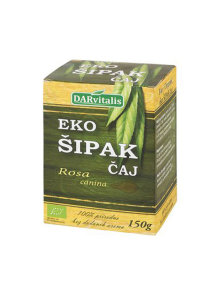 DARvitalis organic rosehip tea in a green cardboard packaging of 150g