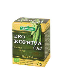 DARvitalis organic nettle leaf tea in a green cardboard packaging of 40g