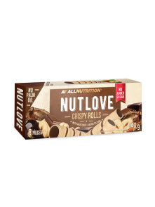 All Nutrition nutlove crispy rolls with hazelnut  and cocoa filling in a cardboard packaging of 140g