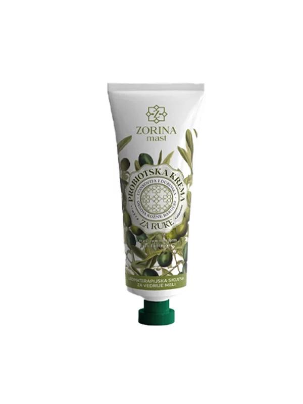 Zorina Mast hand cream with olive oil and probiotic in a packaging tube of 50ml