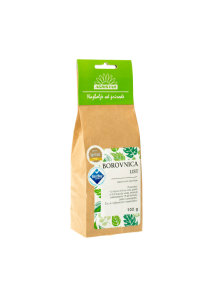 Agristar blueberry leaf tea in a brown paper bag packaging of 100g