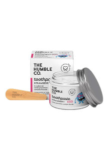 Humble Brush strawberry flavoured natural kids toothpaste in a jar of 75ml