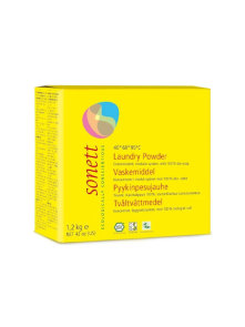 Sonett laundry powder in a yellow cardboard packaging of 1,2kg