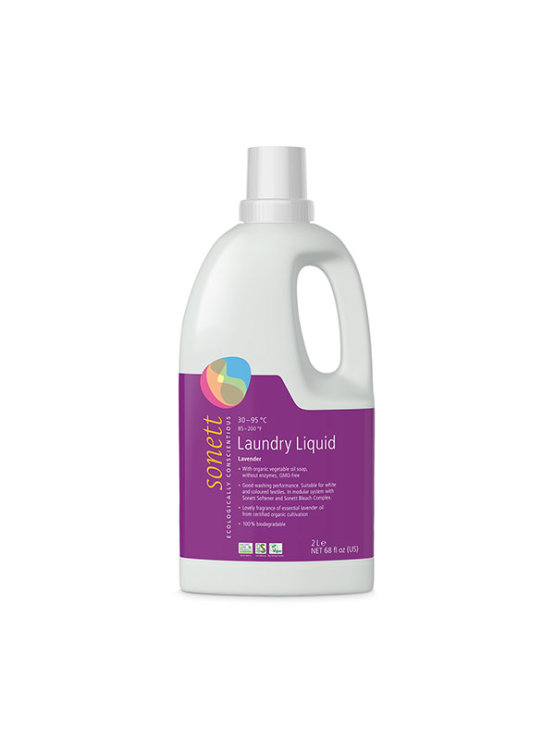 Sonett laundry liquid lavender in a plastic bottle of 2l