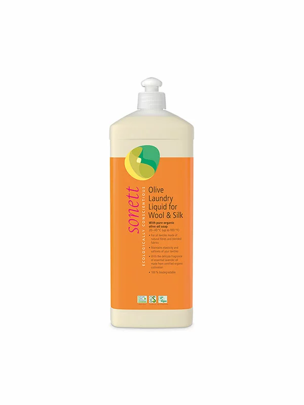 Sonett laundry liquid for wool and silk enriched with olive scent in a bottle of 1l