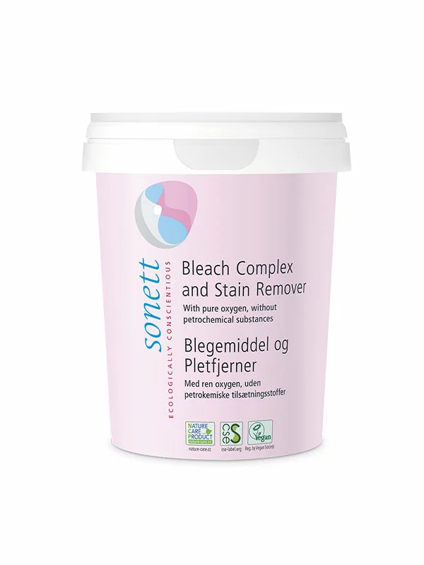 Sonett bleach complex and stain remover in a pink plastic container of 450g