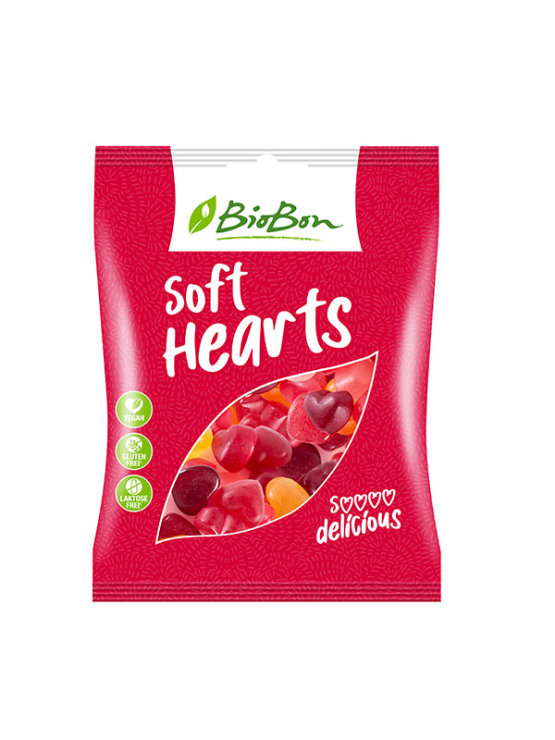 BioBon vegan gummies ''Hearts'' - gluten free and organic in a packaging of 100g