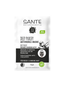 Sante purifying face mask with activated charcoal in a sachet of 4ml