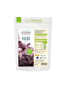 Algamar organic nori seaweed in a plastic free packaging of 100g