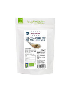 Algamar organic rice and seaweed soup mix in a packaging of 250g