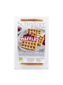 Schnitzer organic & gluten free waffles in a packaging of 125g